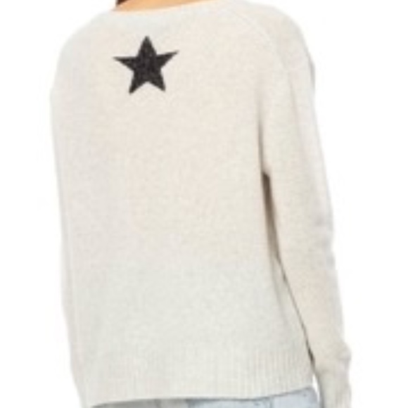 360 Cashmere beautiful beige sweater with black sparkle stars  Sold Out!  $400 - Picture 2 of 4